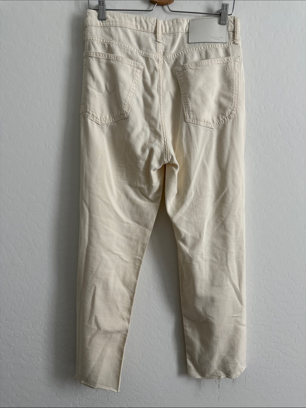 rag & bone Logan Mid-rise wide leg Featherweight in Ecru jeans Sz 27 - Picture 8 of 11